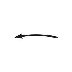 Narrow thin geometric arrow curved shape.
