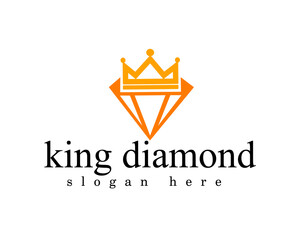 abstract king diamond logo design template
