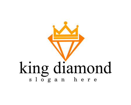 abstract king diamond logo design template