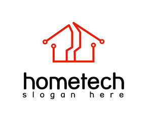 company home tech logo design template