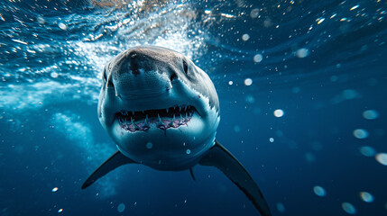 Great white shark in the sea. 