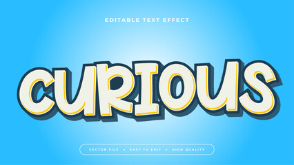 Curious white text style. Editable text effect.