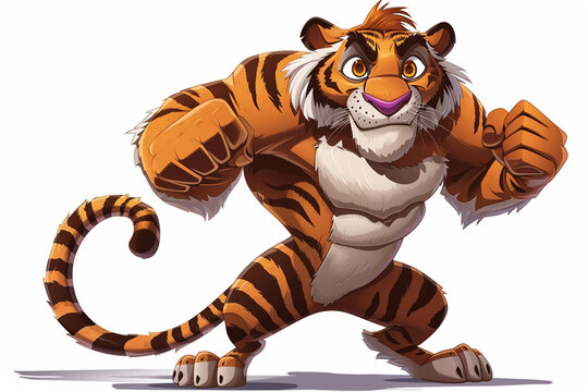 recommend clip art: cartoon big muscular tiger
