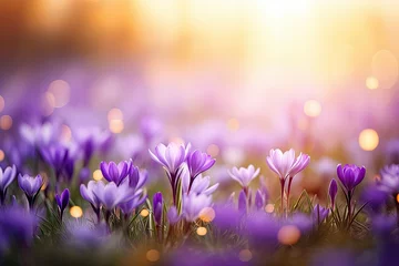 Gordijnen purple crocus flowers © BetterPhoto
