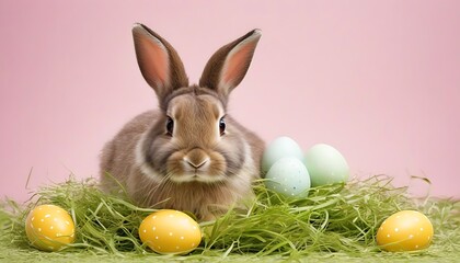 easter bunny and easter eggs