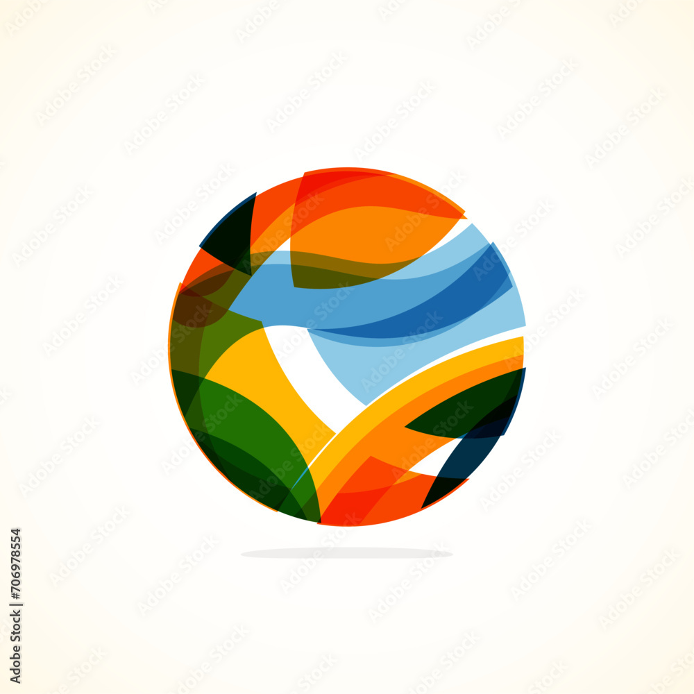 Poster Abstract circle logo - minimalist emblem, timeless and universal shape of circle. Unique logo represent range of brands and concepts, encapsulating simplicity and creativity in single, iconic image