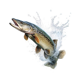 trout on a white background