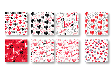 Valentine's seamless pattern set