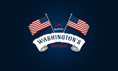 Happy Washingtons Birthday Background Vector Illustration - obrazy, fototapety, plakaty