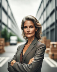A middle-aged businesswoman.