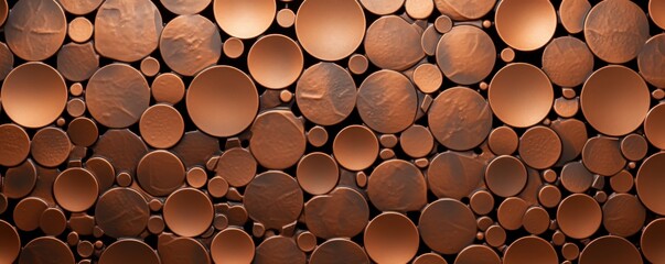 Copper repeated circle pattern - obrazy, fototapety, plakaty