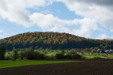 Autumnal landscape in the beautiful Franconian region of Germany
