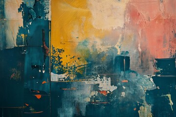 Contemporary art, wallpaper, print. Abstract painting color texture. Multicolor dynamic background