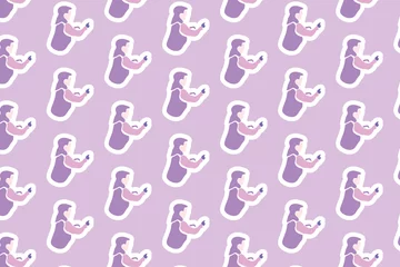 Stickers muraux Licornes Vector Womens day element Seamless Pattern Background
