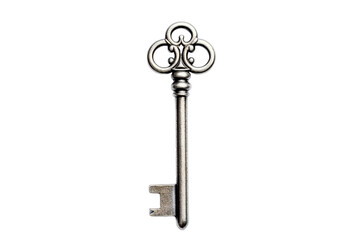 photograph of a key on a white background, Isolated on transparent PNG background, Generative ai
