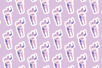Fototapeta premium Vector Womens day element Seamless Pattern Background