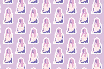 Vector Womens day element Seamless Pattern Background