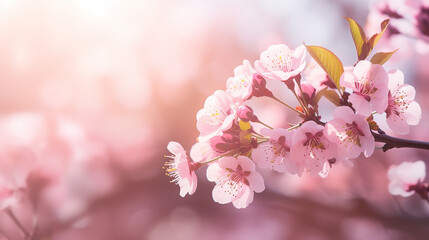 Spring background art with pink blossom