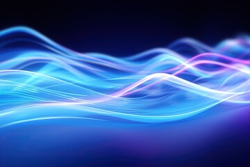 Naklejka premium bstract futuristic background with pink blue glowing neon moving high speed wave lines and bokeh lights. Data transfer concept Fantastic wallpaper