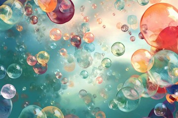 A banner featuring an assortment of bubbles floating in the air. Generative AI