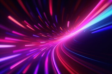 Fototapeta na wymiar bstract futuristic background with pink blue glowing neon moving high speed wave lines and bokeh lights. Data transfer concept Fantastic wallpaper