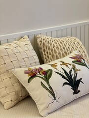 beautiful pillows on the bed