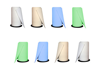 Paper towels on isolated transparent background