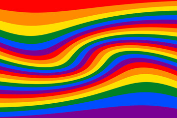 Wavy horizontal LGBT backgrounds, LGBT colors rainbow flag. Banner, poster, template, vector