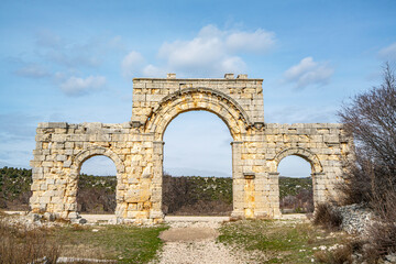 Scenic views from Uzuncaburç, is an archaeological site in Mersin Province, Turkey, containing the...