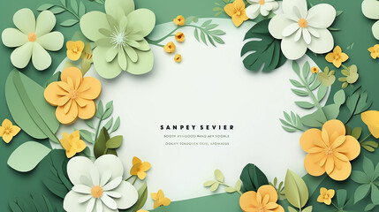 Template design banner for spring season sale with beautifull flower illustration