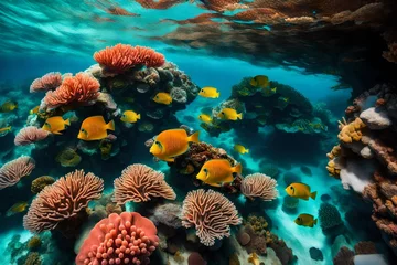 Fototapeten coral reef with fish © faizan muhammad