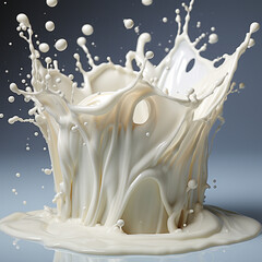Splashing milk on solid color background, healthy food, healthy eating, liquid milk, product background image
