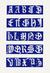 Medieval Alphabet. Decorative initial designs