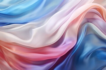 Obraz premium Folds of silk satin fabric lie beautifully on the table. Elegant pastel textile background for advertising goods and business.