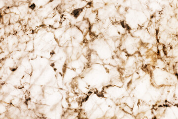 Brown background. White marble. Warm color mineral texture. Geology flat background. Natural stone rock structure. Crack lines texture. Bright marbling effect. Granite background.