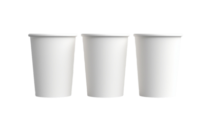 white plastic cup isolated