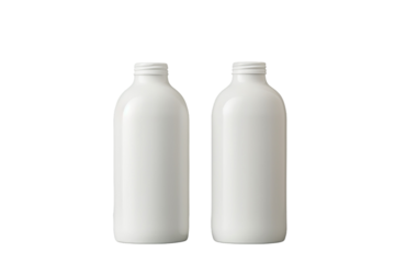 Cosmetics bottles, cream, isolated on white background, white plastic bottle isolated on white