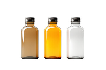 Medical bottles isolated on a white background, two bottles of medicine