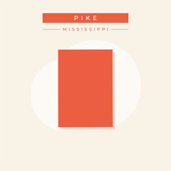 Vector illustration vector of Pike map Mississippi