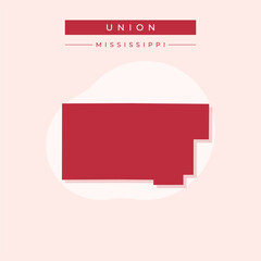 Vector illustration vector of Union map Mississippi