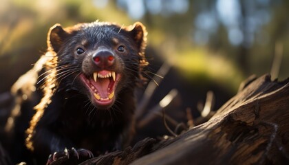 Tasmanian Devil With Open Mouth and Wide Open Teeth