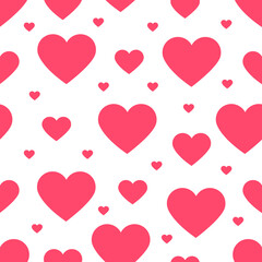  Seamless pattern with pink hearts. Great for Valentine's Day, Weddings, Mother's Day - textiles, banners, wallpapers, backgrounds.
