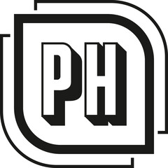 PH letter logo design on white background. PH logo. PH creative initials letter Monogram logo icon concept. PH letter design