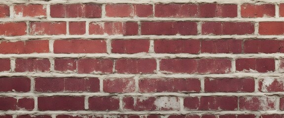 Red brick wall background banner. Rough old brick wall texture backdrop.