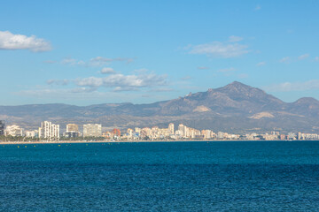 Panoramica Mare dalla Playa de San Juan ad Alicante, Spagna