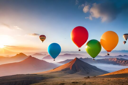 colorful balloons in air