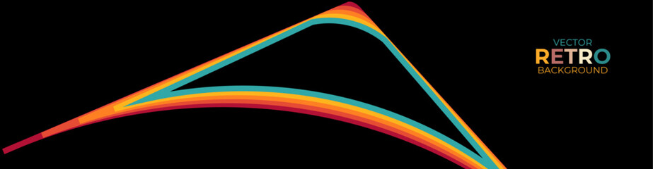 retro vintage 70s style stripes background poster lines. shapes vector design graphic 1970s retro background. abstract stylish 70s era line frame illustration. banner, cover, poster, backdrop.