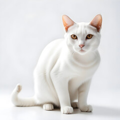 Khao Manee cat isolated on white background. ai generative