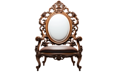 Style with a Mirror and Chair Ensemble in Interior Design on a White or Clear Surface PNG Transparent Background