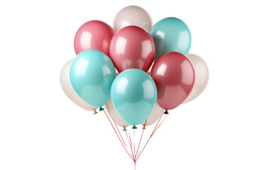 Happiness with a Balloon Bouquet for Joyful Occasions on a White or Clear Surface PNG Transparent Background